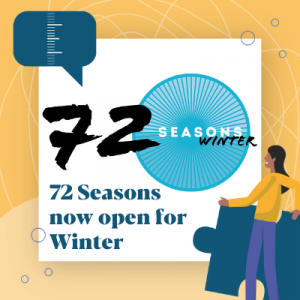 Image saying 72 seasons now open for winter